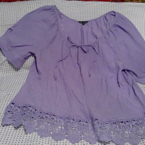 Unique spectrum brand gauzy peasant style top womans plus 2X - Picture 1 of 4